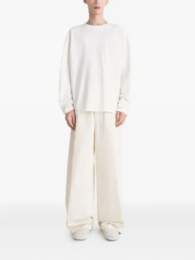 Lemaire White Cotton Long-sleeve T-shirt With Minimalist Design