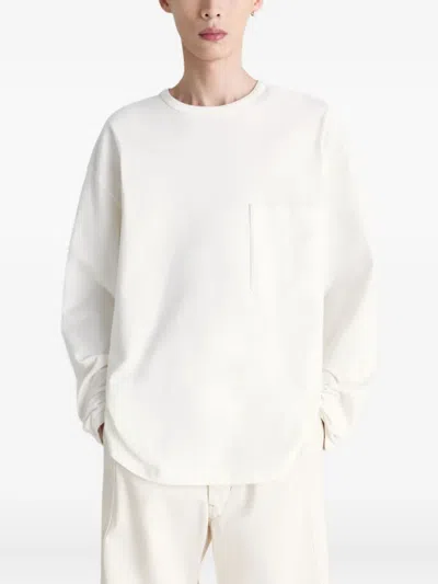 Lemaire White Cotton Long-sleeve T-shirt With Minimalist Design