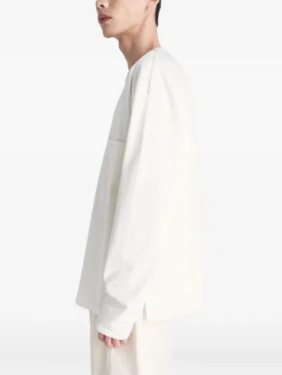 Lemaire White Cotton Long-sleeve T-shirt With Minimalist Design