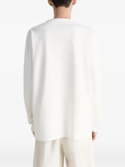 Lemaire White Cotton Long-sleeve T-shirt With Minimalist Design