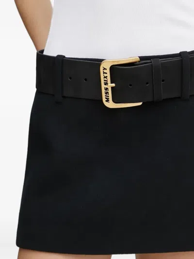 Miss Sixty Belted Mini Skirt In Blue