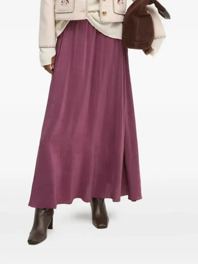 Hoss Intropia Elastic-waist Midi A-line Skirt In Purple