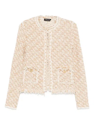 Fabiana Filippi Bicolor Tweed Boucle Jacket In Neutral