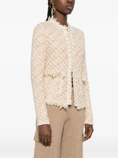 Fabiana Filippi Bicolor Tweed Boucle Jacket In Neutral