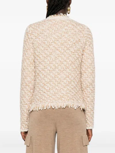 Fabiana Filippi Bicolor Tweed Boucle Jacket In Neutral