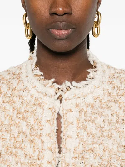 Fabiana Filippi Bicolor Tweed Boucle Jacket In Neutral