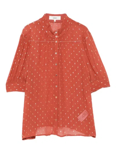 Ba&sh Metallic-dot Button Blouse In Red
