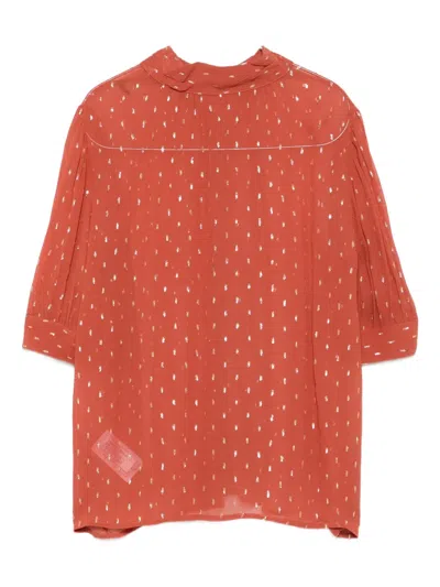 Ba&sh Metallic-dot Button Blouse In Red
