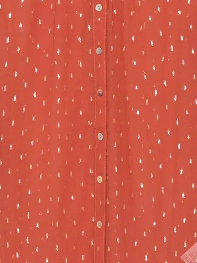 Ba&sh Metallic-dot Button Blouse In Red