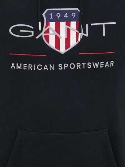 Gant Mens Regular Fit Archive Shield Pullover Hoodie In Black