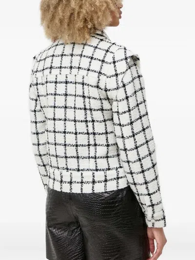 Notes Du Nord Checked Tweed Jacket In White