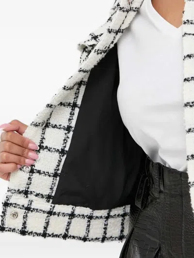 Notes Du Nord Checked Tweed Jacket In White