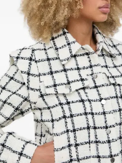Notes Du Nord Checked Tweed Jacket In White