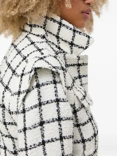 Notes Du Nord Checked Tweed Jacket In White