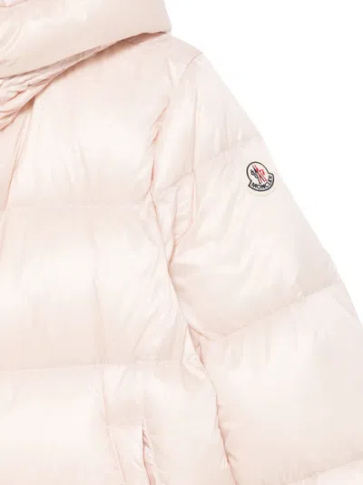 Moncler Serittes Hooded Short Down Jacket Clothing In Pink