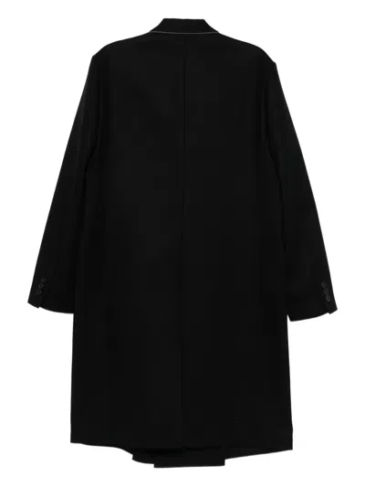 Sacai Double-breasted Coat In Black