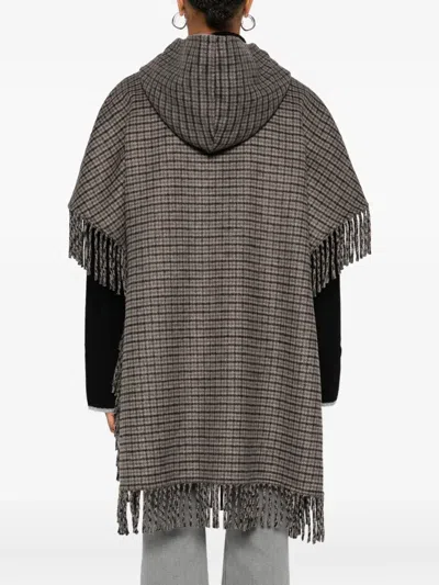 P.a.r.o.s.h Parosh Mantle With Fringes In Gray