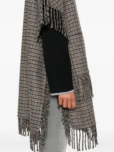 P.a.r.o.s.h Parosh Mantle With Fringes In Gray