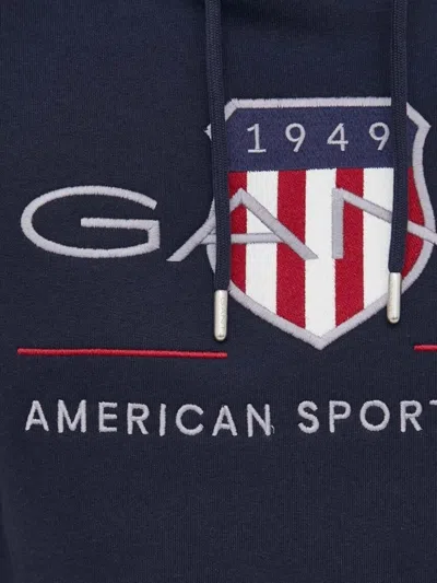 Gant Mens Regular Fit Archive Shield Pullover Hoodie In Blue