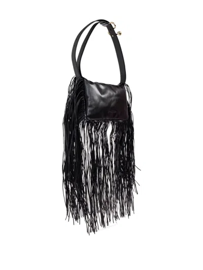 Sportmax Mini Soffy Bag In Nappa With Fringes In Black