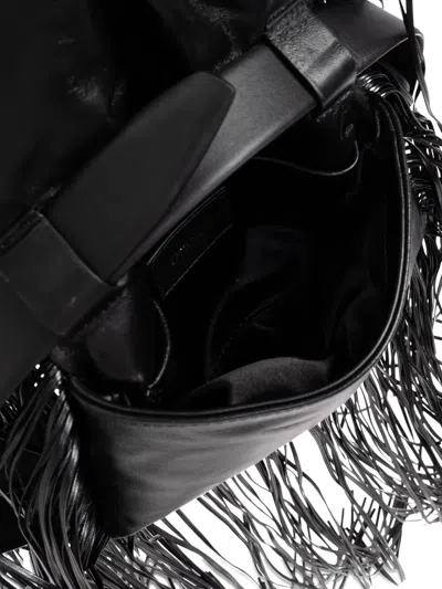Sportmax Mini Soffy Bag In Nappa With Fringes In Black