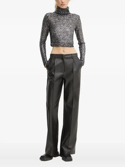 A.l.c Sequinned Turtleneck Top In Gray
