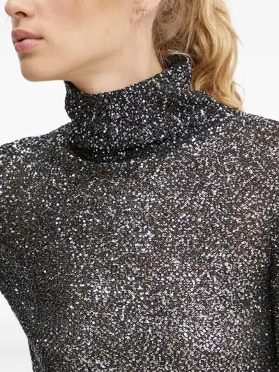 A.l.c Sequinned Turtleneck Top In Gray