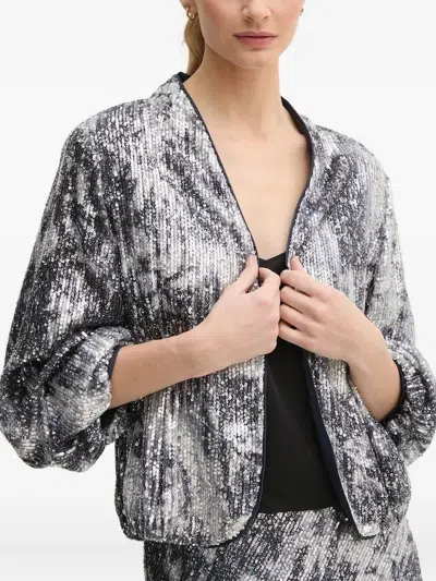 Diane Von Furstenberg Laredo Jacket In Shadow Dancer Black