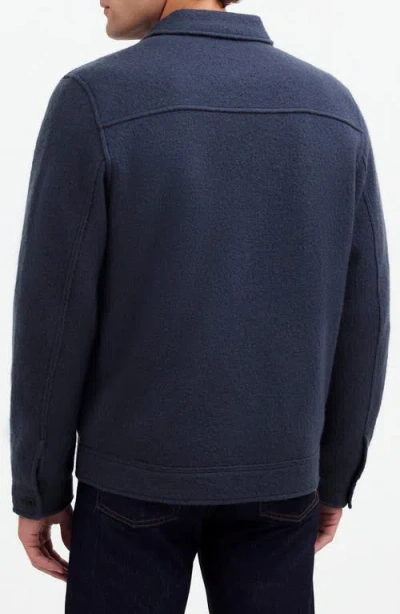Madewell Boiled Wool Shirt-jacket In Dark Baltic