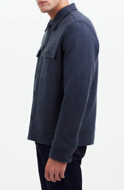 Madewell Boiled Wool Shirt-jacket In Dark Baltic