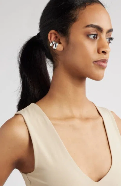 Open Edit Set Of Jumbo Ear Cuffs In Silver
