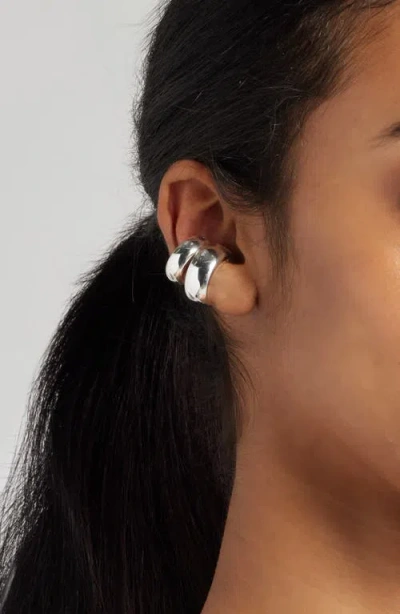Open Edit Set Of Jumbo Ear Cuffs In Silver