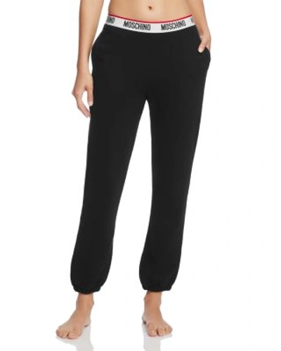 Moschino Cotton-blend And Fleece Track Pants In Black