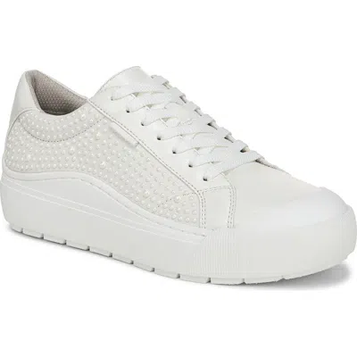 Dr. Scholl's Women's Time Off Lace Up Platform Sneakers In White