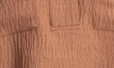 Max Studio Collared Textured Shirt In Brown