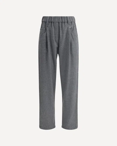 Brunello Cucinelli Women Wool Pants In Gray