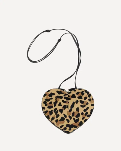 Alaïa Alaia Le Coeur Bag In Leopard-print Calf Hair Women In Black