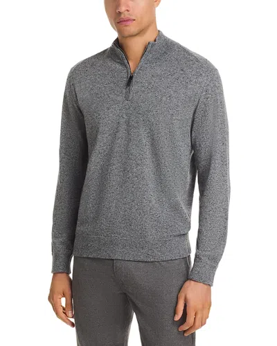 Canali Donegal Quarter Zip Sweater In Gray
