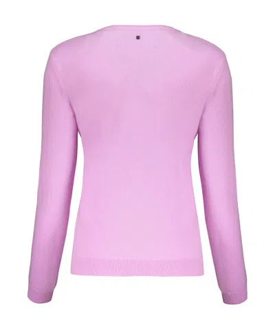 Valentino Long Sleeve Crew-neck Sweater In Pink
