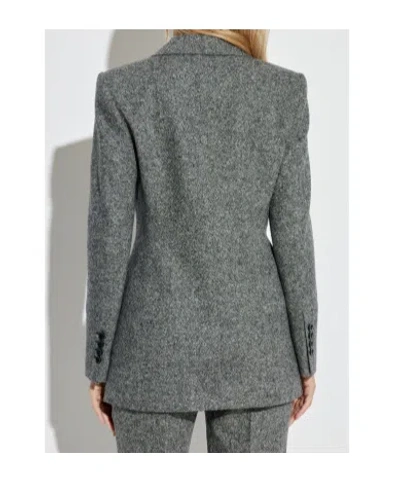 Dolce & Gabbana Tweed Jacket With Flap Pockets And Peak Lapels In Gray