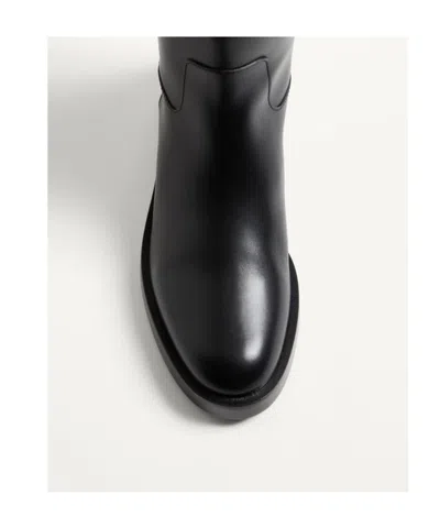 Valentino Garavani Vlogo Signature Calfskin Boot 30mm Woman Black 38.5