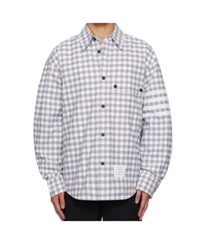 Thom Browne Gingham-pattern Shirt In Gray