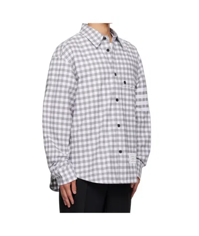 Thom Browne Gingham-pattern Shirt In Gray