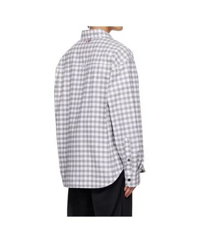 Thom Browne Gingham-pattern Shirt In Gray