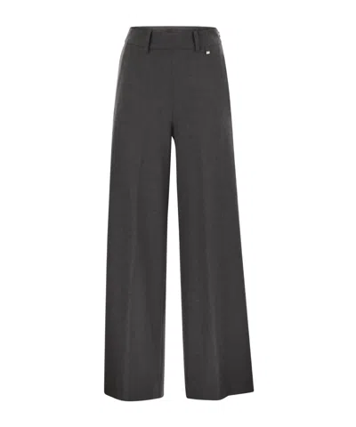 Herno Women Resort Trousers In Melange Fabric In Black