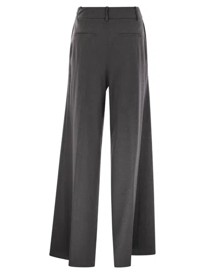 Herno Women Resort Trousers In Melange Fabric In Black