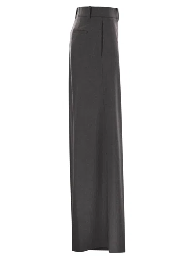 Herno Women Resort Trousers In Melange Fabric In Black