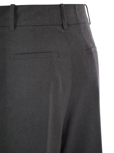 Herno Women Resort Trousers In Melange Fabric In Black