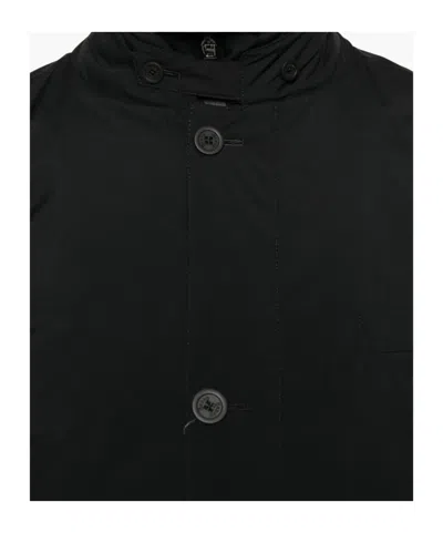 Herno Down Jacket High Collar Front Pockets In Black