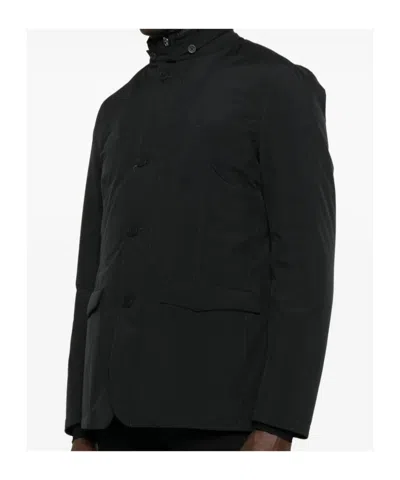 Herno Down Jacket High Collar Front Pockets In Black